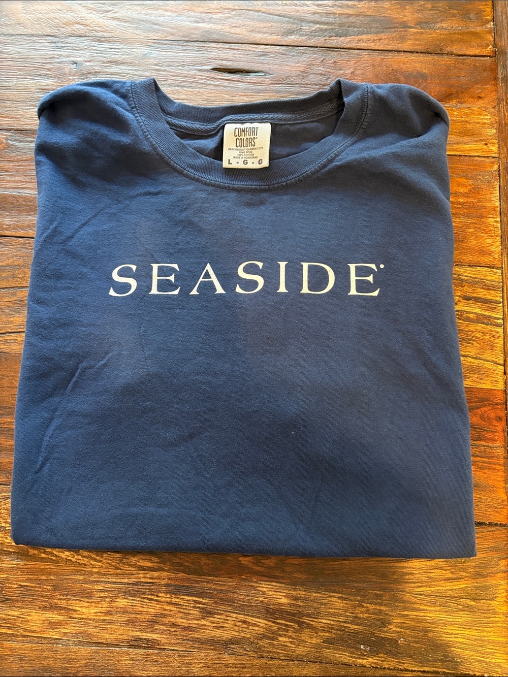 Comfort Colors Navy Seaside Logo Crewneck Tee